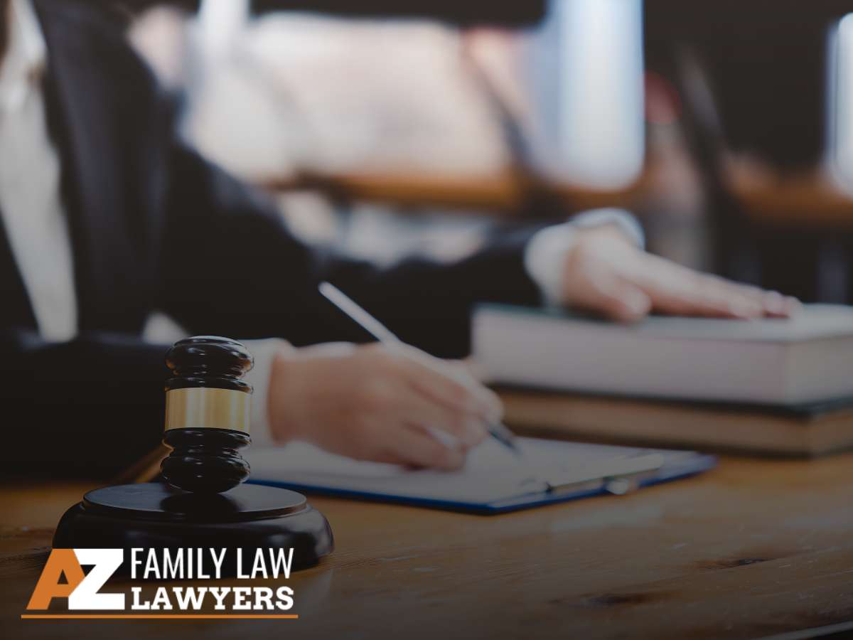 Lawyer reviewing documents related to an order of protection case.